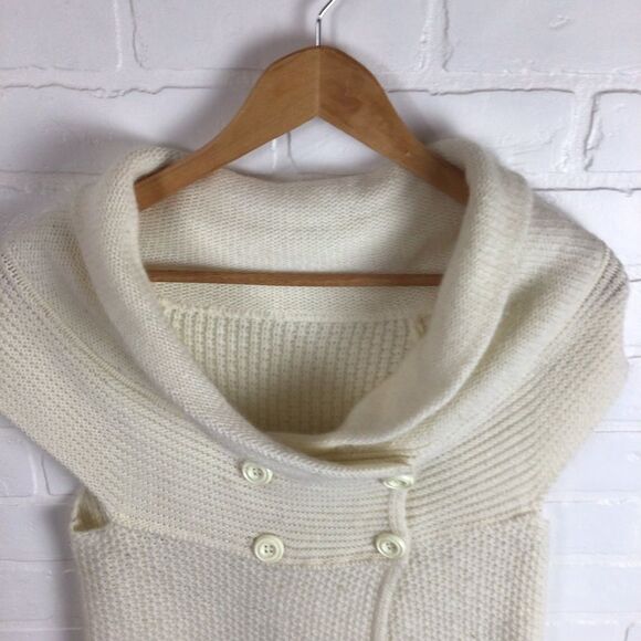 𝅺MOHAIR wool & mohair blend sweater cardigan knit double brest sleeveless - Picture 4 of 16